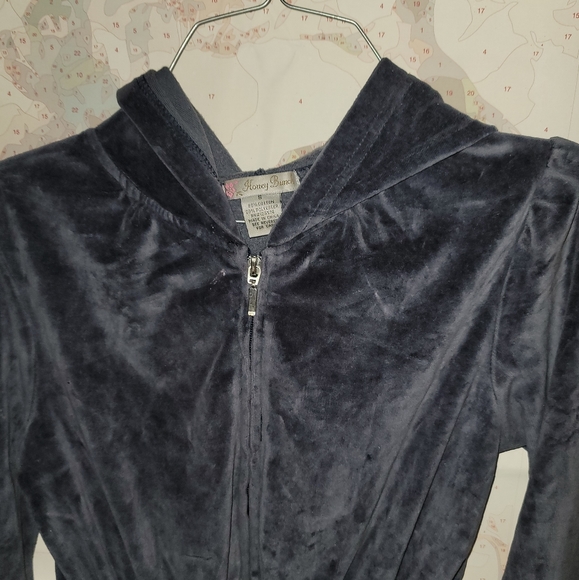 Honey Bunch velvet zip-up hoodie w/ adjusting Drawstring waistline - Picture 2 of 6